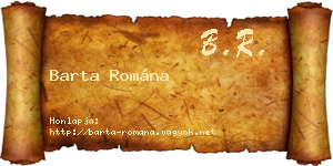 Barta Romána névjegykártya